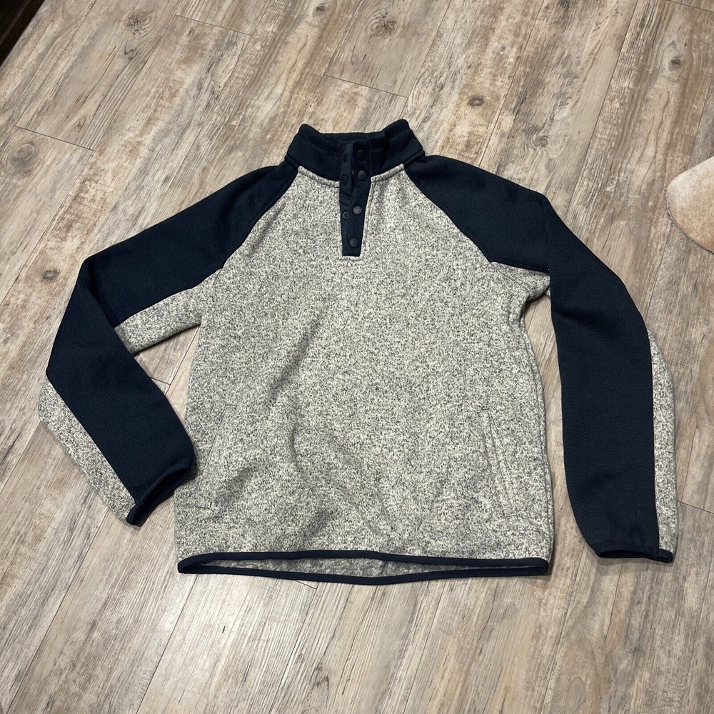 Lucky‎ Brand Mens Los Feliz Half-Zip Mock Neck Sweater Blue Gray S